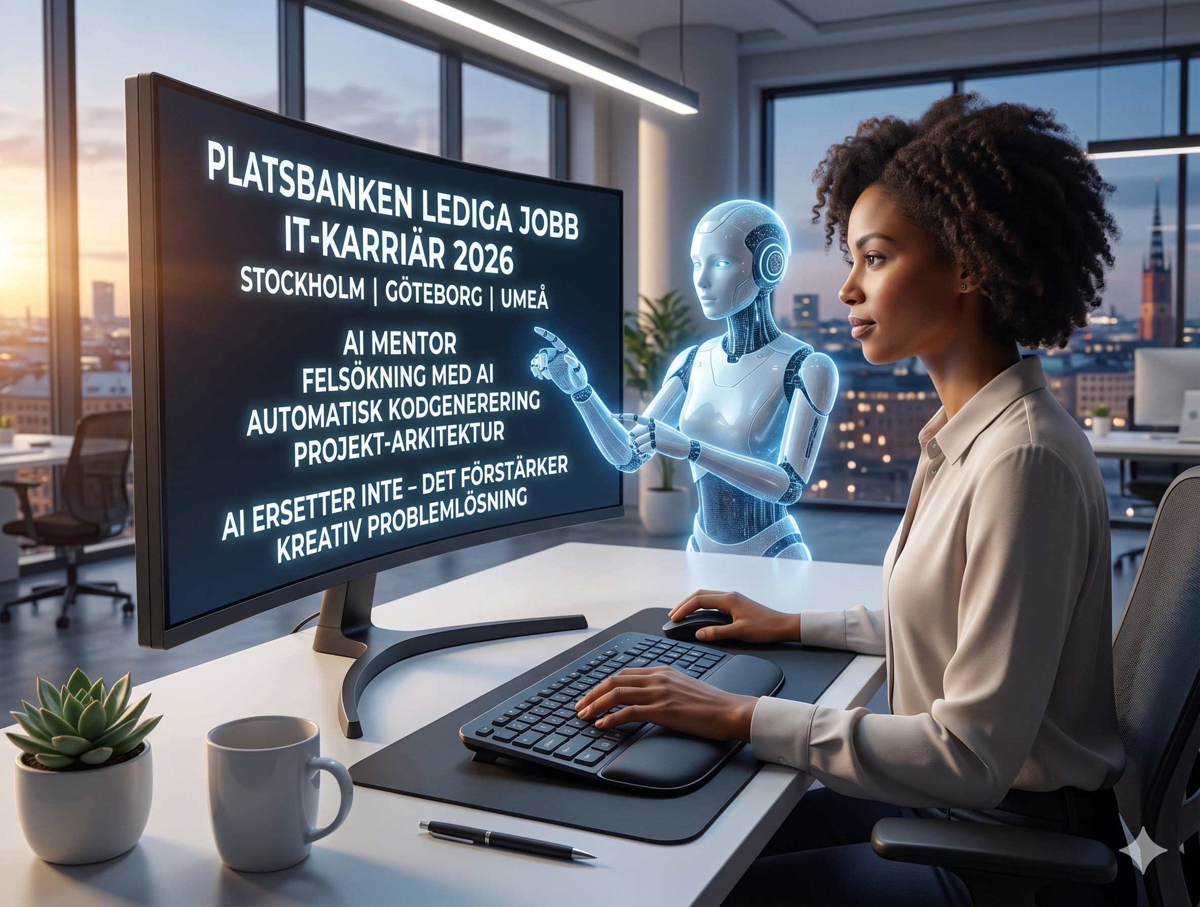 En visuell guide om lediga jobb inom IT på Platsbanken i Stockholm, Göteborg och Umeå 2026. Academy Lär Mig Koda har 4,7 av 5 på Trustpilot
